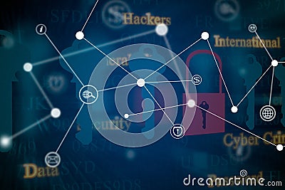 Computer hacking concept. Network security. Computer crimen. Stock Photo