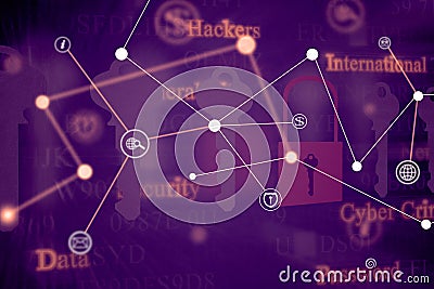 Computer hacking concept. Network security. Computer crimen. Stock Photo
