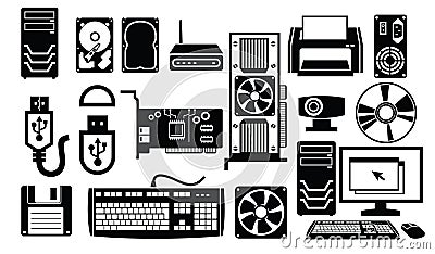 Computer hardware icon Vector Illustration