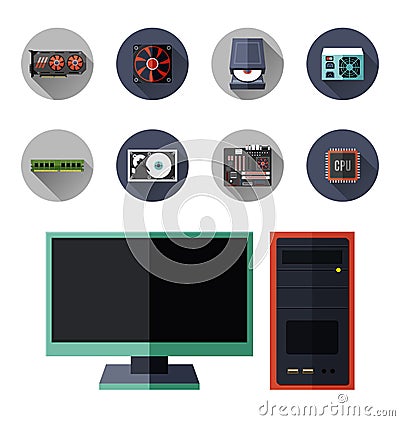 Computer hardware icon Stock Photo