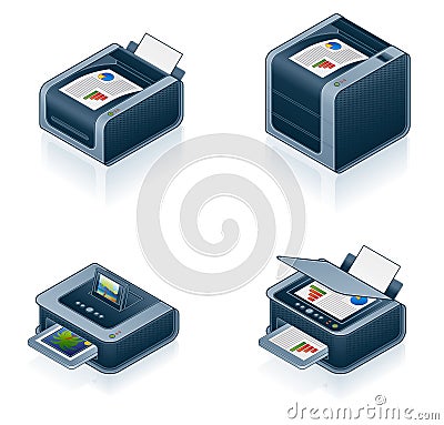 Computer Hardware Icons Set Vector Illustration