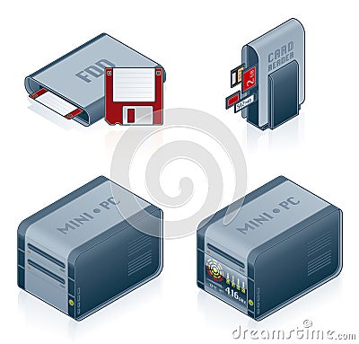 Computer Hardware Icons Set - Design Elements 55c Vector Illustration