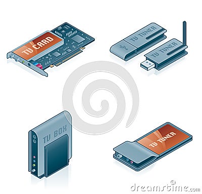 Computer Hardware Icons Set - Design Elements 55k Vector Illustration