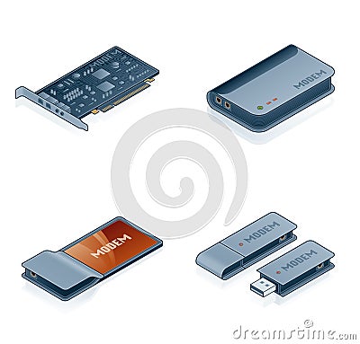 Computer Hardware Icons Set - Design Elements 55m Vector Illustration