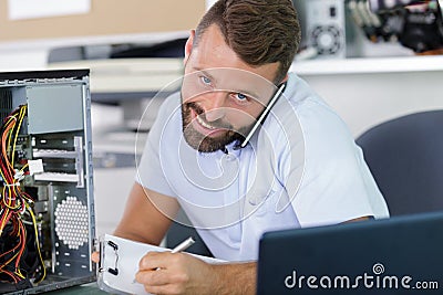 Computer hardware repair and fixing concept by experienced techn Stock Photo