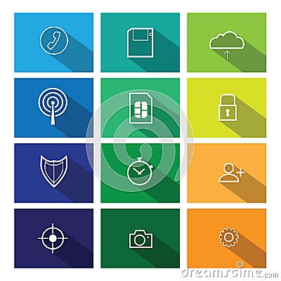 Computer icons Flat line windows 2 Vector Illustration