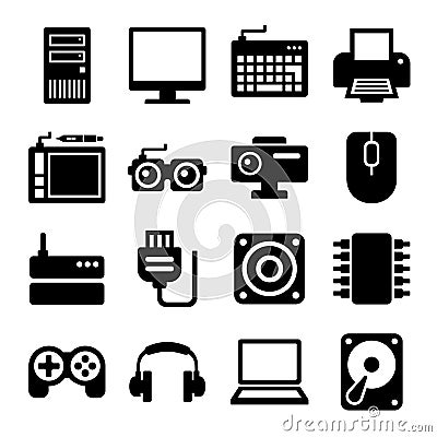 Computer Icons Set. Vector Vector Illustration