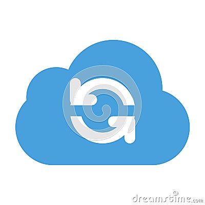 cloud refresh icon illustration Cartoon Illustration