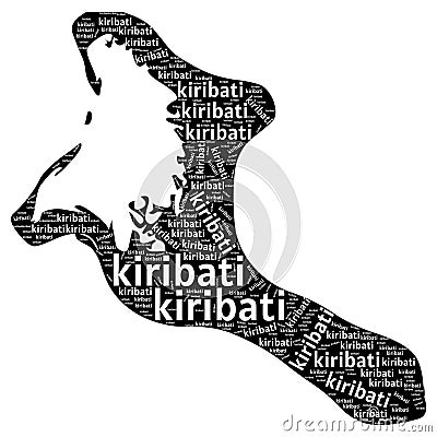 kiribati with name. isolated white background Cartoon Illustration
