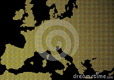 Europe map Cartoon Illustration