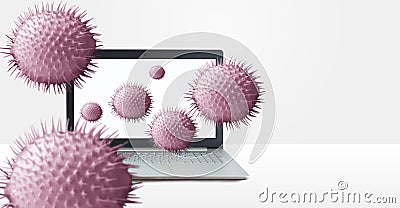 Computer is infected with viruses. Stock Photo