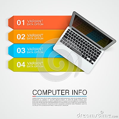 Computer info banner Vector Illustration