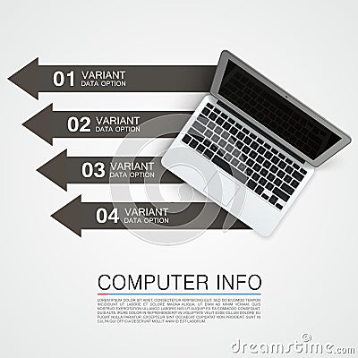 Computer info banner art creative Vector Illustration