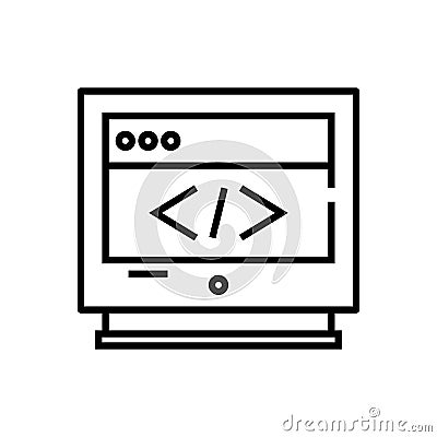 Computer info line icon, concept sign, outline vector illustration, linear symbol. Vector Illustration