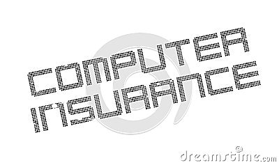 Computer Insurance rubber stamp Vector Illustration