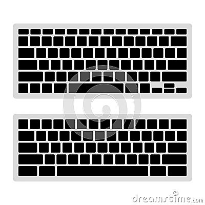 Computer Keyboard Blank Template Set. Vector Vector Illustration