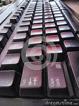 Computer keyboard close up image. Stock Photo