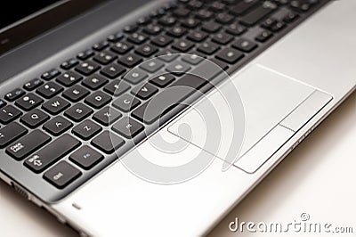 Computer keyboard close-up isolated on white Stock Photo