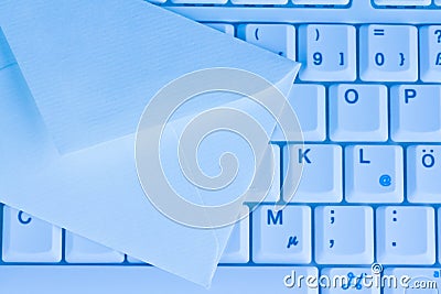 Computer keyboard and envelope. E-mail. Editorial Stock Photo