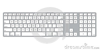 Computer keyboard illustration Vector Illustration