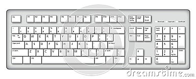 Computer keyboard illustration Vector Illustration