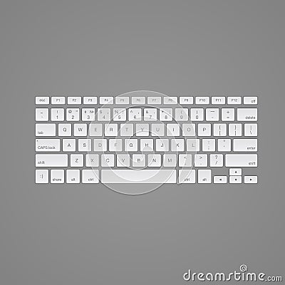 Computer keyboard, isolated Cartoon Illustration