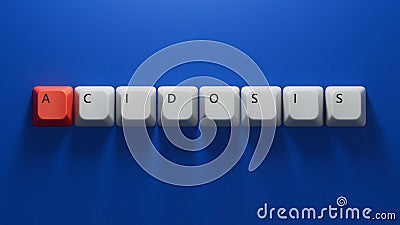 Computer keyboard keys with text acidosis.close up of Computer keyboard keys Stock Photo