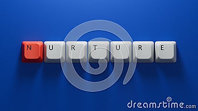 Computer keyboard keys with text nurture. financial market. financing.close up of Computer keyboard keys Stock Photo