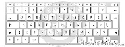 Computer keyboard layout. Device alphabet buttons mockup Vector Illustration