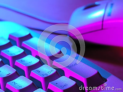 Computer keyboard and mouse Stock Photo