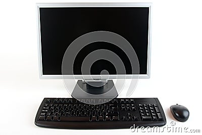 Computer, Keyboard and Mouse Stock Photo