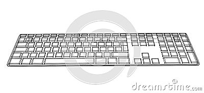 Computer keyboard outline Vector Illustration