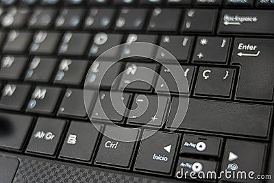 Computer keyboard with shift key available to incorporate text Stock Photo