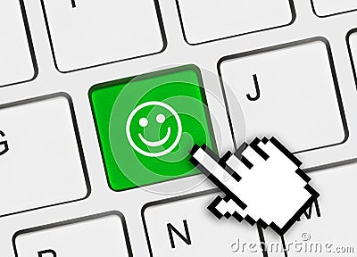 Computer keyboard with smile key Stock Photo