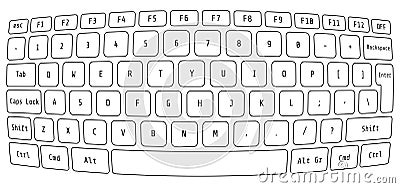 Computer keyboard. Vector illustration. Modern conceptual design Vector Illustration