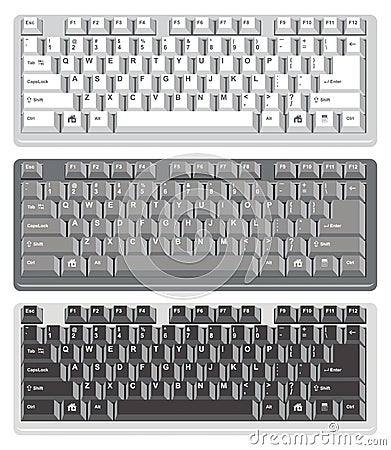 Computer keyboards, vector Vector Illustration