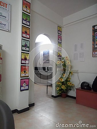 Computer lab entrance decoration in Nashik Editorial Stock Photo