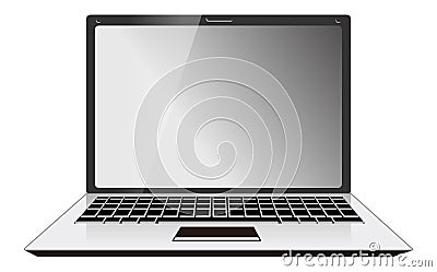 Computer Laptop Front View Vector Illustration