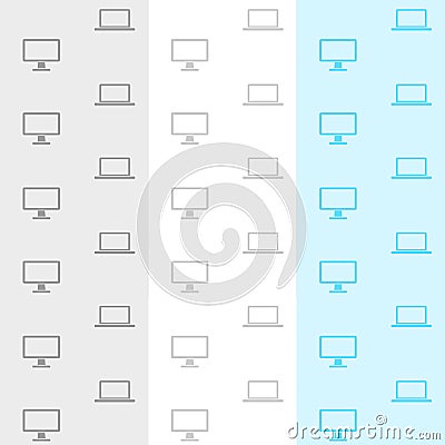 Computer and laptop pattern Vector Illustration