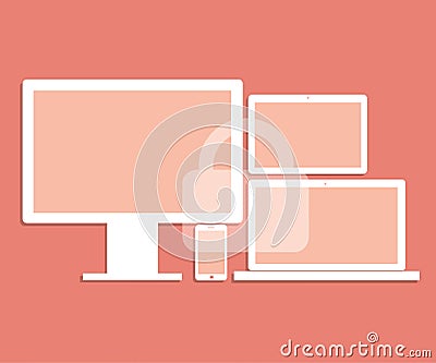 Computer laptop tablet smartphone device security lock concept. Vector Illustration