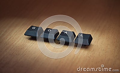 Computer letters form the word Goal. Keyboard keys. Stock Photo