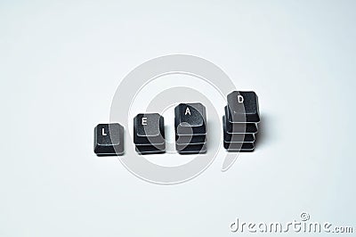 Computer letters form the word LEAD. Stock Photo