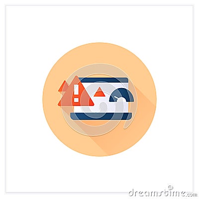 Computer loading flat icon Vector Illustration