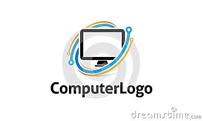 Computer Logo Vector Illustration