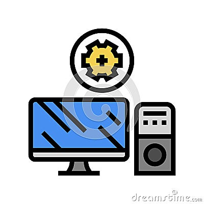 computer maintenance repair color icon vector illustration Vector Illustration