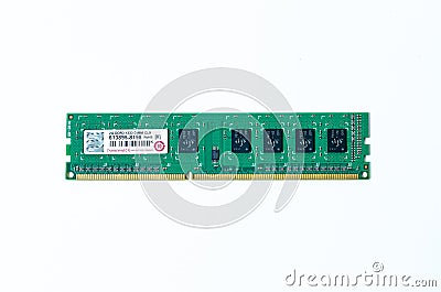 Computer memory card Close up memory socket on board computer server Stock Photo