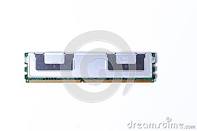 Computer memory card Close up memory socket on board computer server Stock Photo