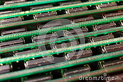 Computer memory modules. Chips on SIMM and DIMM boards Stock Photo