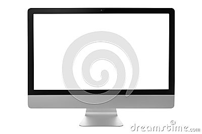 Computer monitor with black screen isolated on white background with clipping path Stock Photo