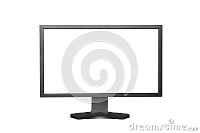 Computer Monitor with blank white screen Stock Photo